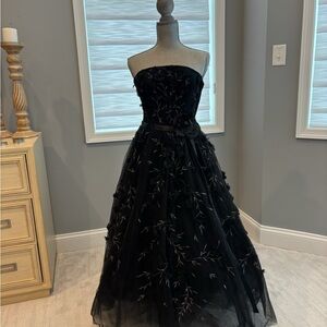 Strapless Black Evening Gown